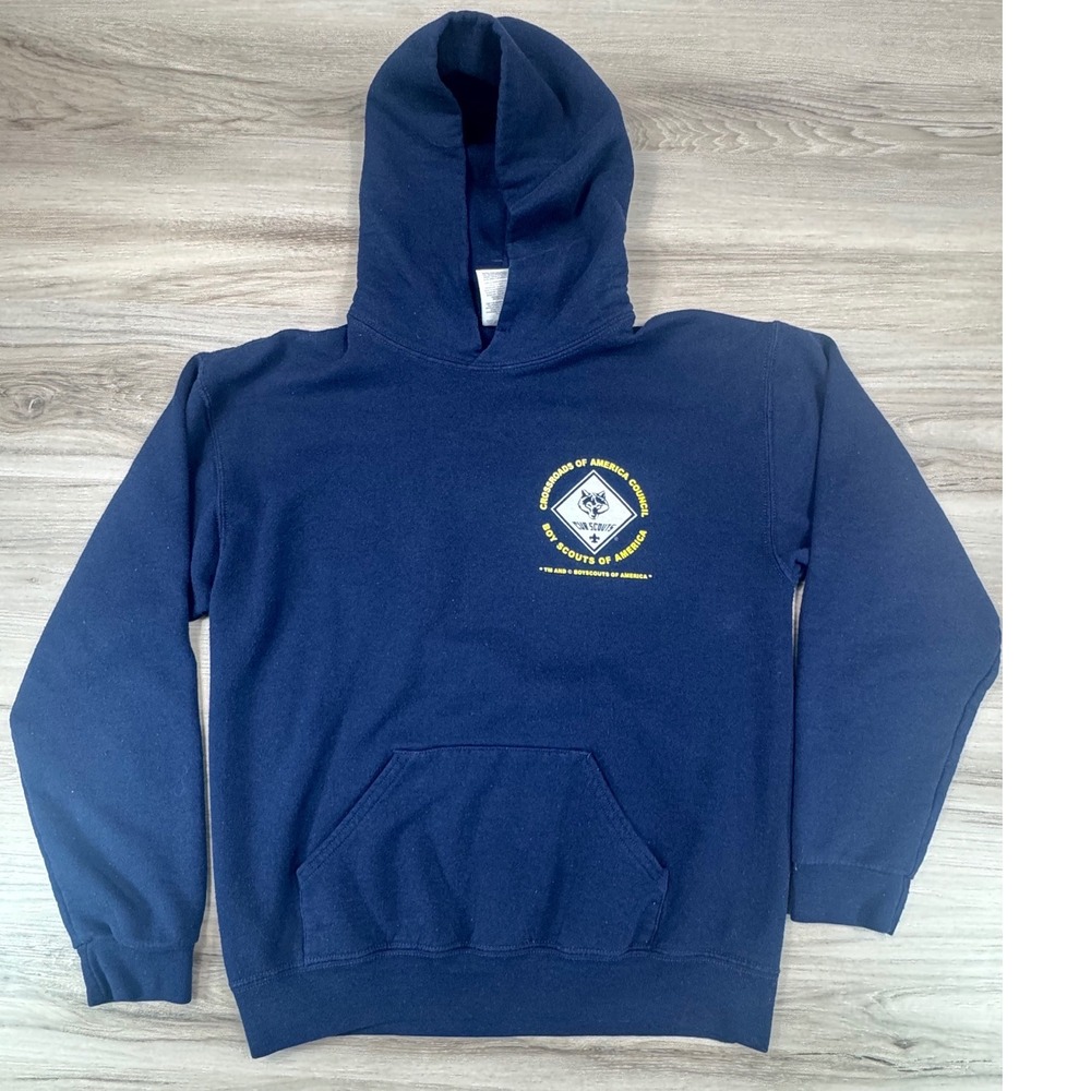 Jerzees‎ Kids Navy Cub Scouts of America Crossroads Council Graphic Hoodie L